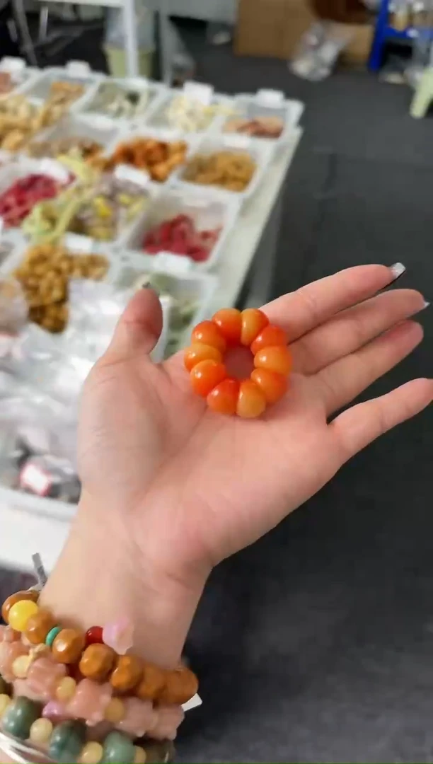 把件菩提根/象牙果【暖阳14mm】菩提根晚霞橘蒜瓣手捻@@CS023-1404