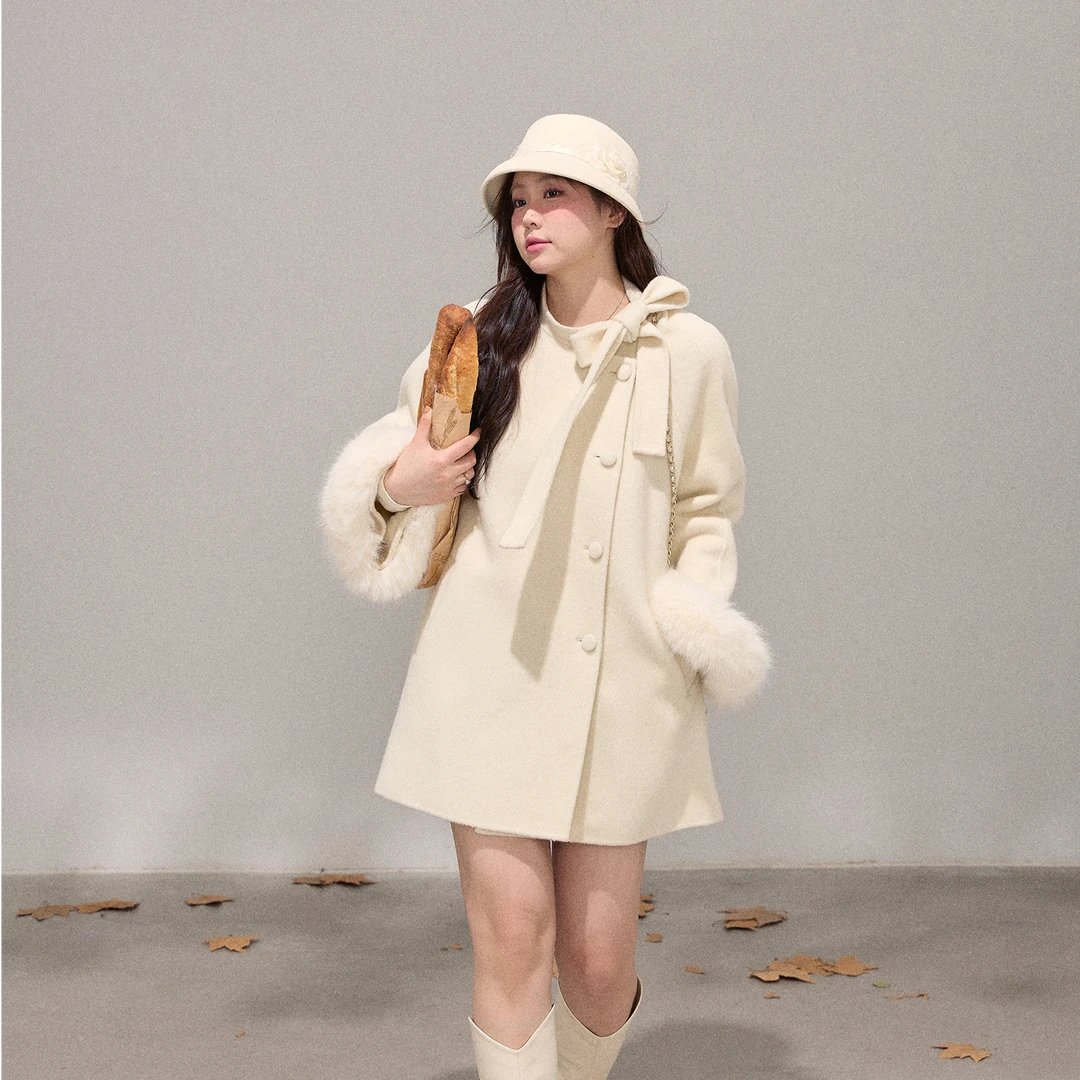 韩系高级感时尚毛呢大衣外套女冬季新款显瘦千金风呢子大衣外套潮