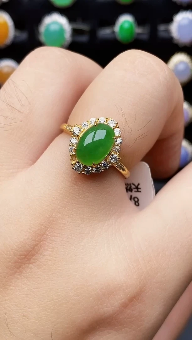 银S925镶嵌戒指翡翠2041