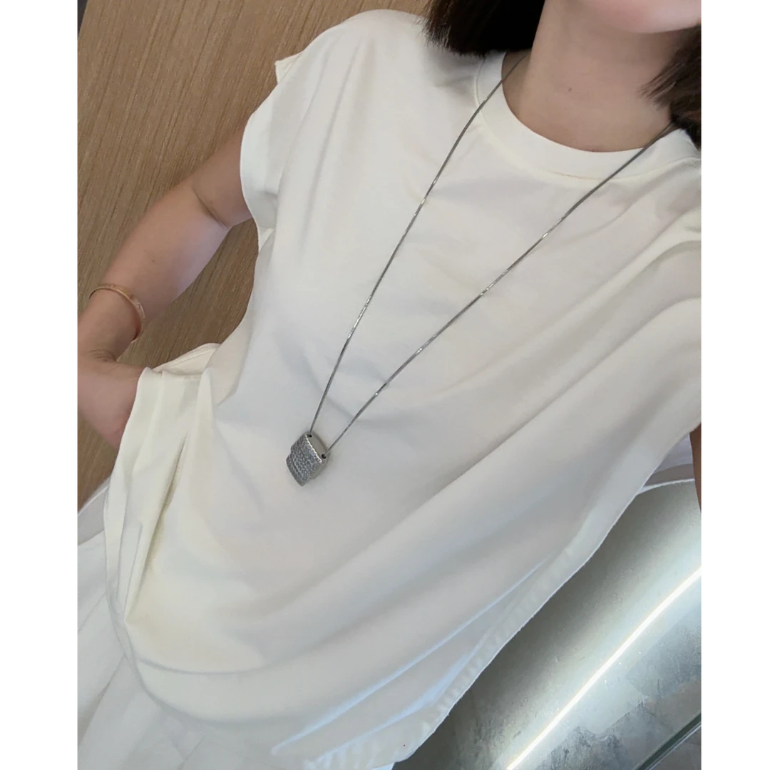 意法一批清仓 2025夏季百搭宽松显瘦圆领醋酸短袖T恤F0906