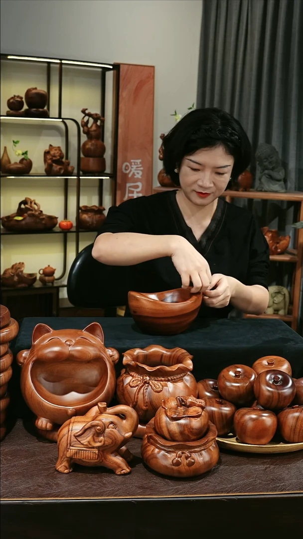 木MB011-1聚宝盆收纳摆件微瑕福利2686