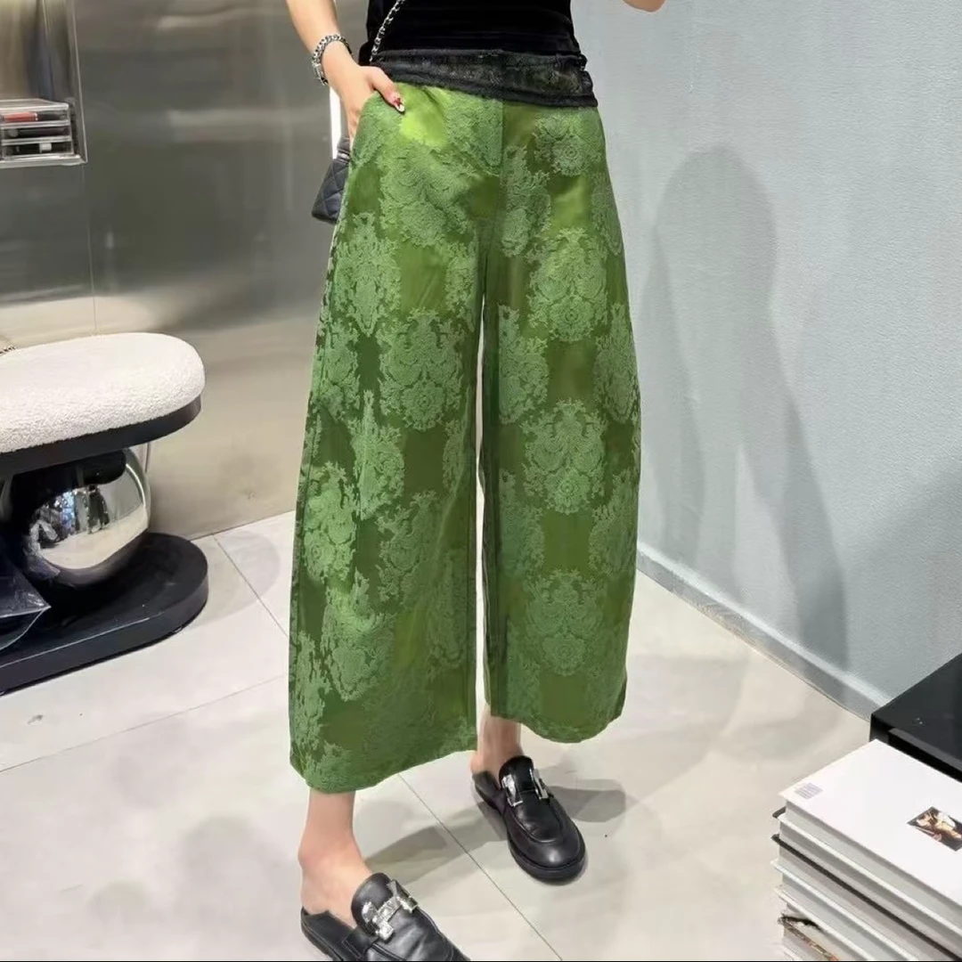 【发财九分裤】秋季新款重工提花浮雕工艺中式复古宽松肌理感裤子女