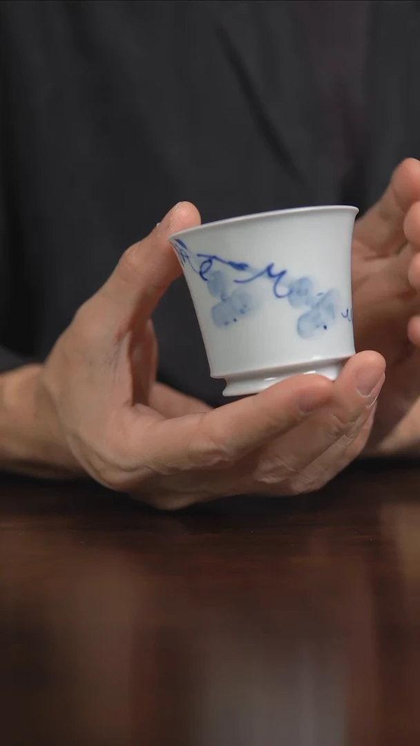 开播福利写意青花马蹄杯/葫芦80cc