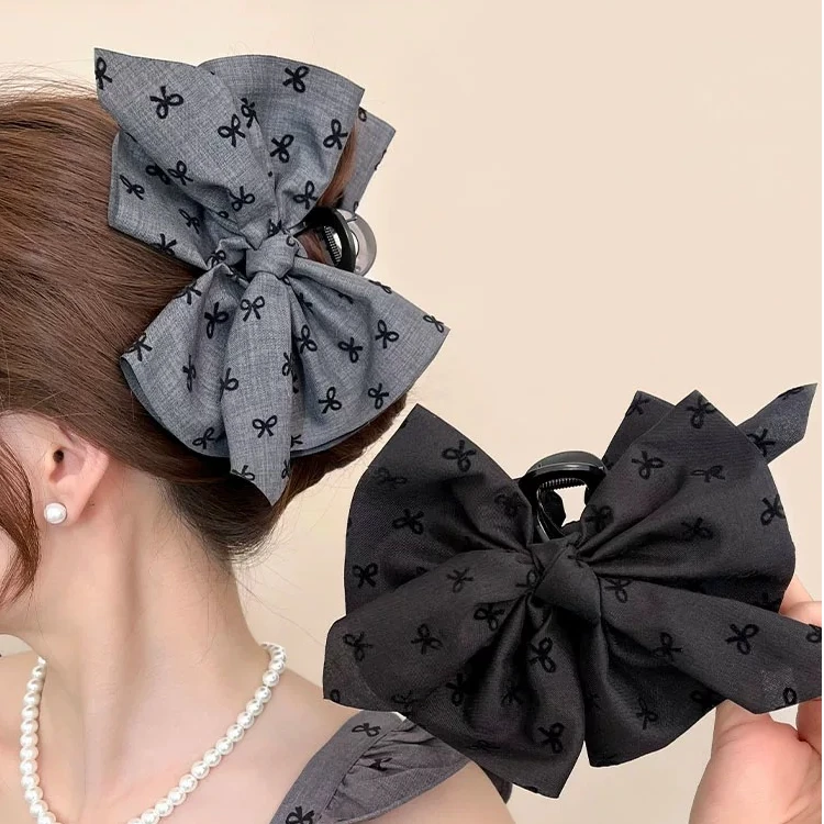 珀小棉新款格雷系蝴蝶结鲨鱼夹时尚百搭甜美名媛风pxm1000f
