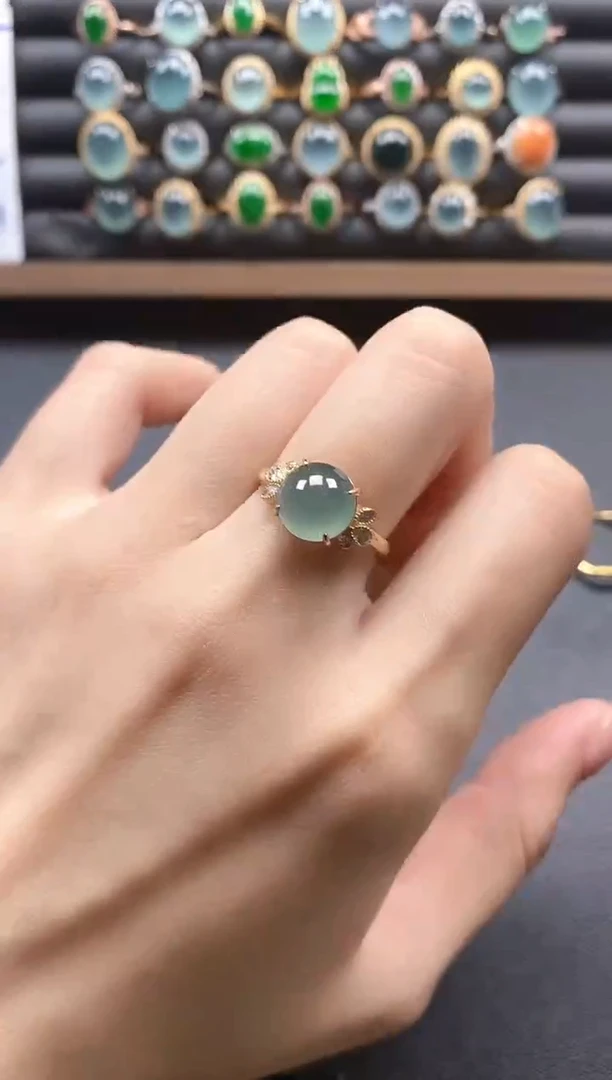 银S925镶嵌戒指翡翠15511