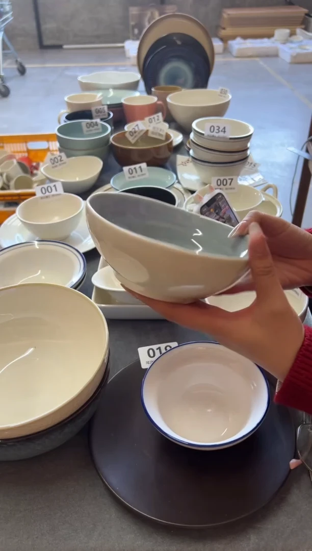 新骨瓷047 瑕疵碧波明微蓝6.5 寸面碗