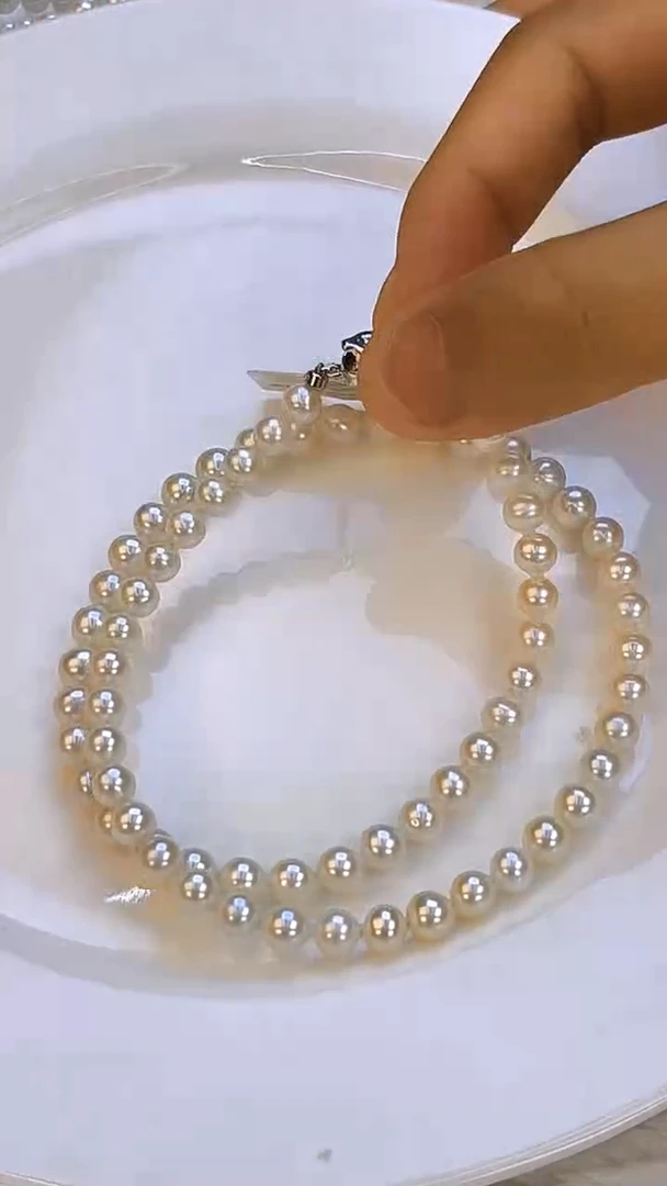 项链银S925镶嵌淡水珍珠6