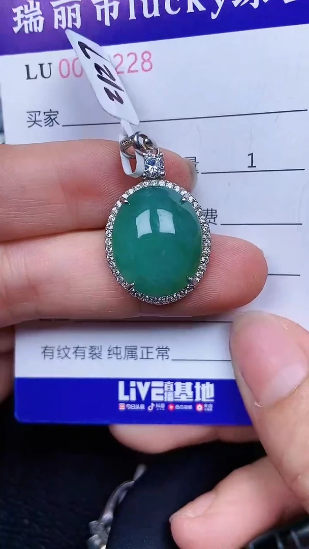 颈饰银S925镶嵌翡翠0228