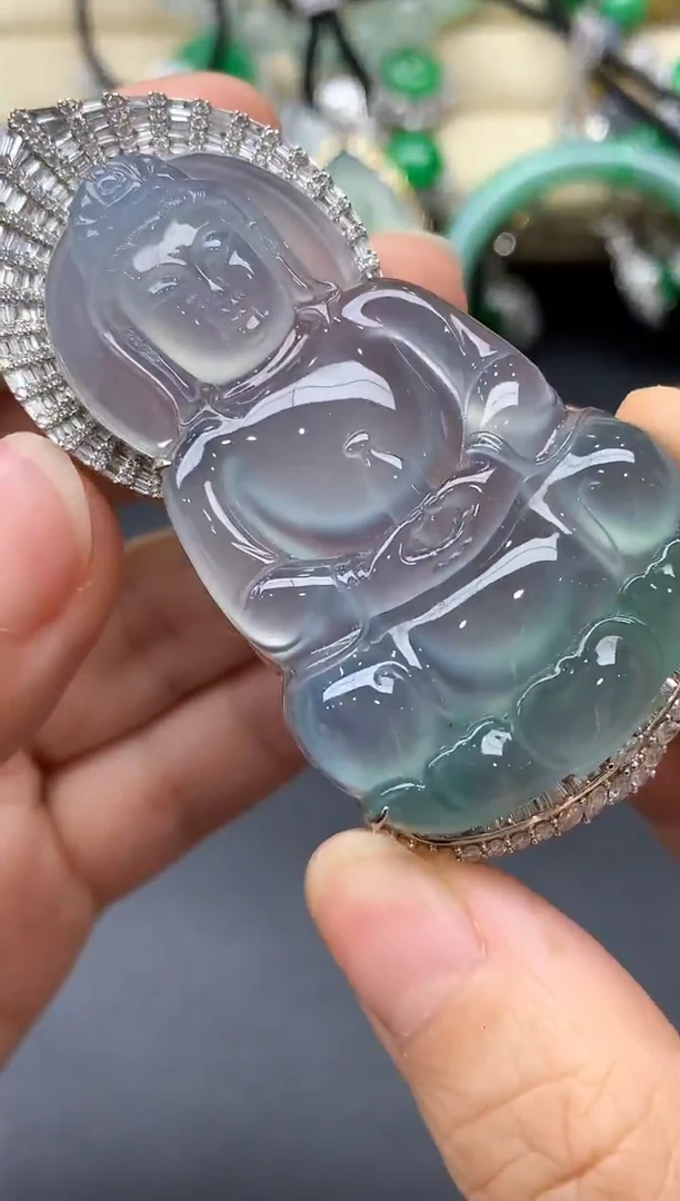 颈饰18K金镶嵌翡翠在*等625-中国好珍宝