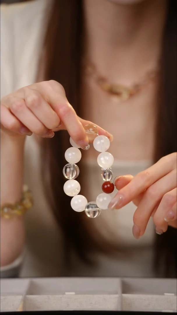 未镶嵌手串水晶朱砂痣白幽灵