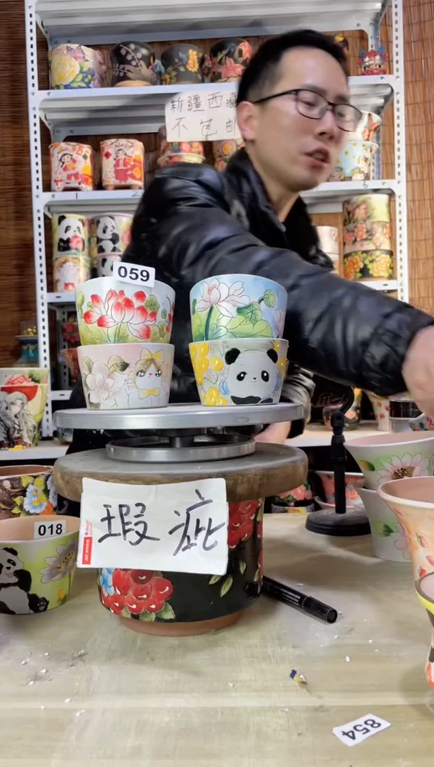 【闪购商品】摆件059陶花岛多肉陶瓷花盆罐——微瑕