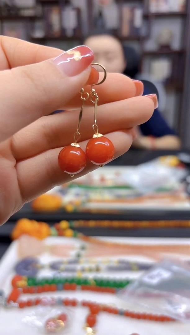 【闪购商品】翡翠耳饰14K金镶嵌耳坠E565