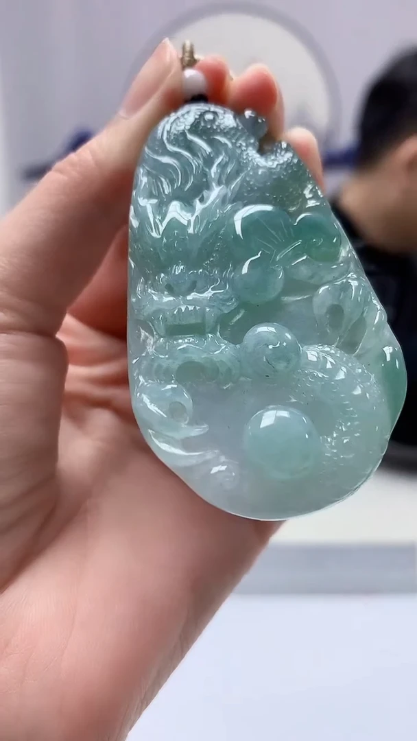 【闪购商品】定制翡翠未镶嵌4917zm-毛货挂件龙牌31