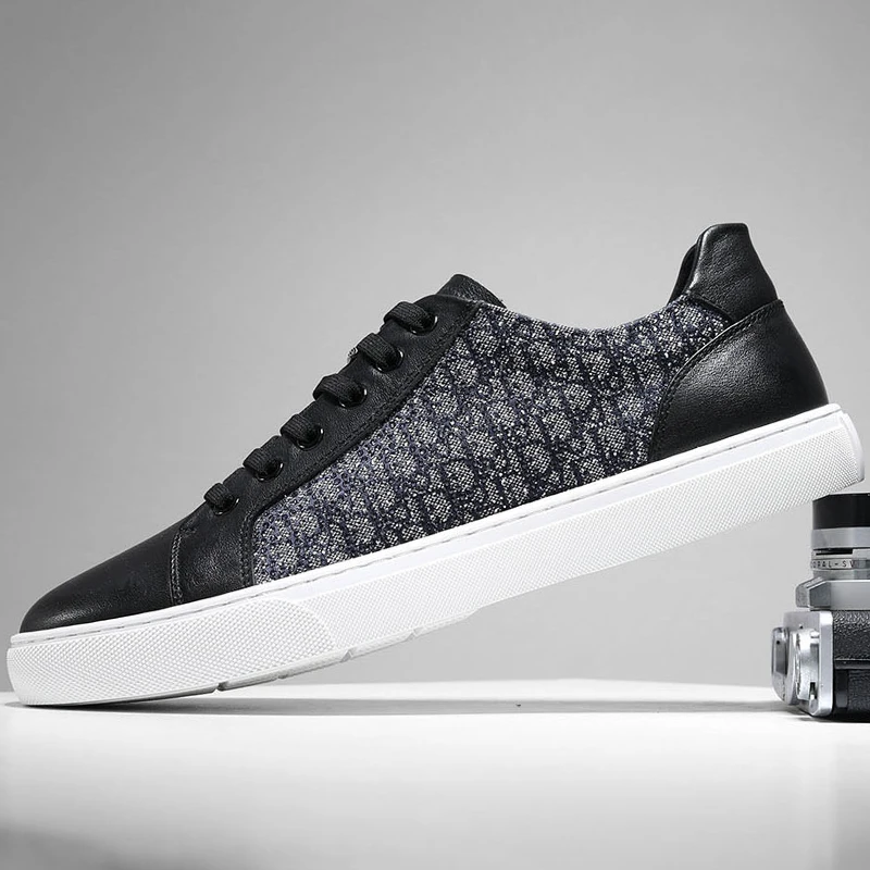 路易弗狄透气鞋子男鞋季百搭板鞋简约时男士时尚增高透气板鞋