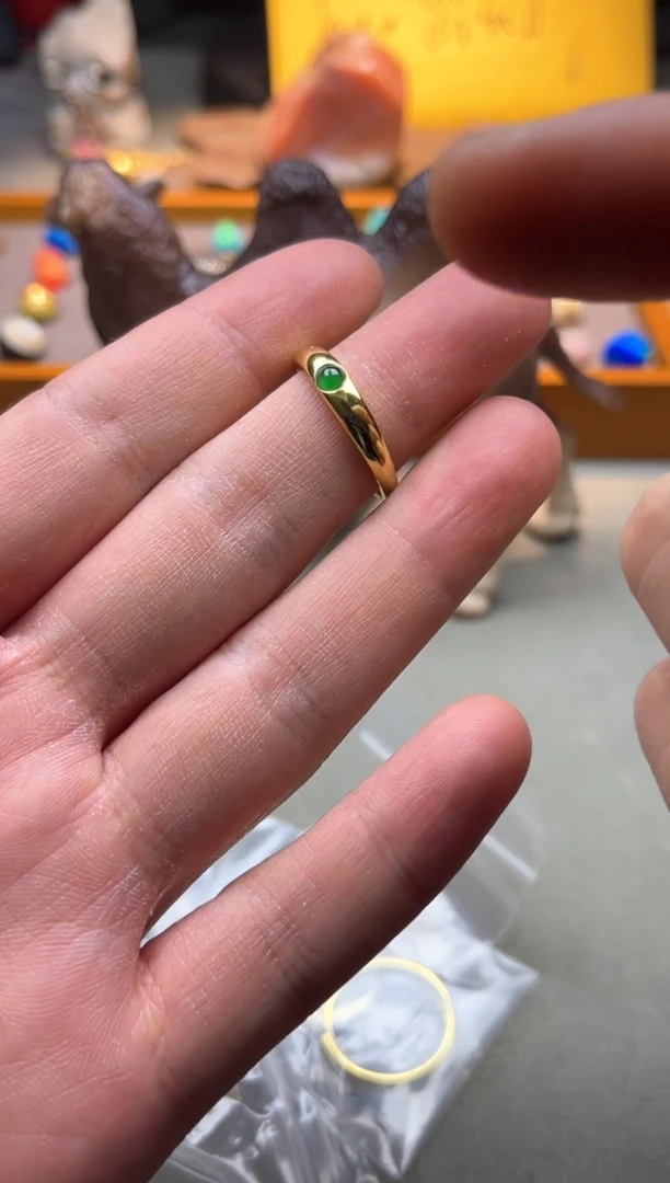 翡翠戒指未镶嵌翡翠开口戒指单个多样性发其一