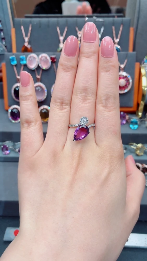 银S925镶嵌戒指水晶水晶戒指