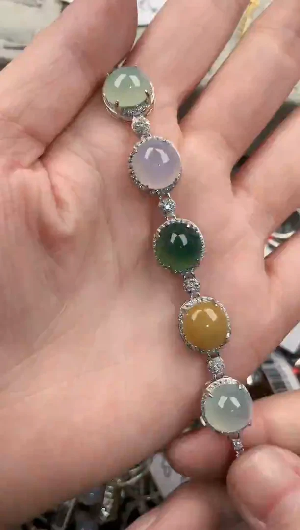 银S925镶嵌戒指翡翠666       3