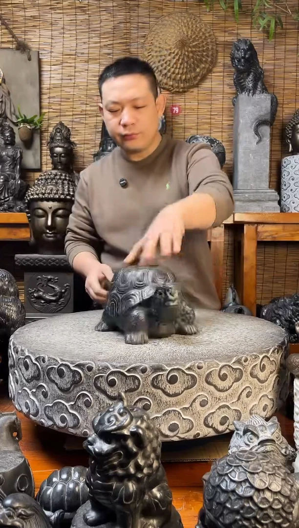 石材天然青石雕刻25乌龟