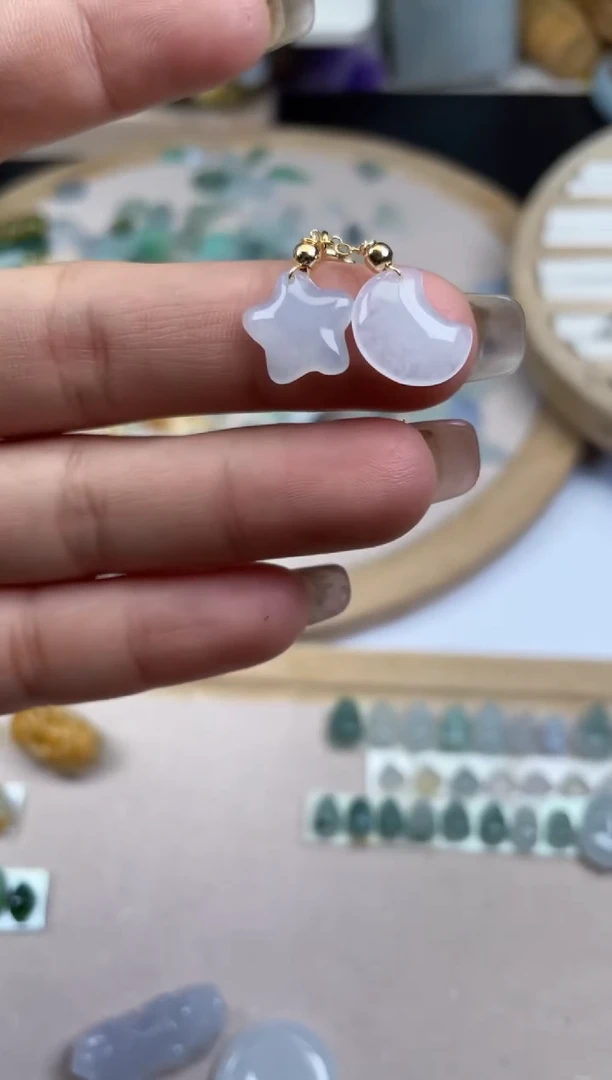 【闪购商品】翡翠颈饰未镶嵌缅甸天然翡翠（一对）103