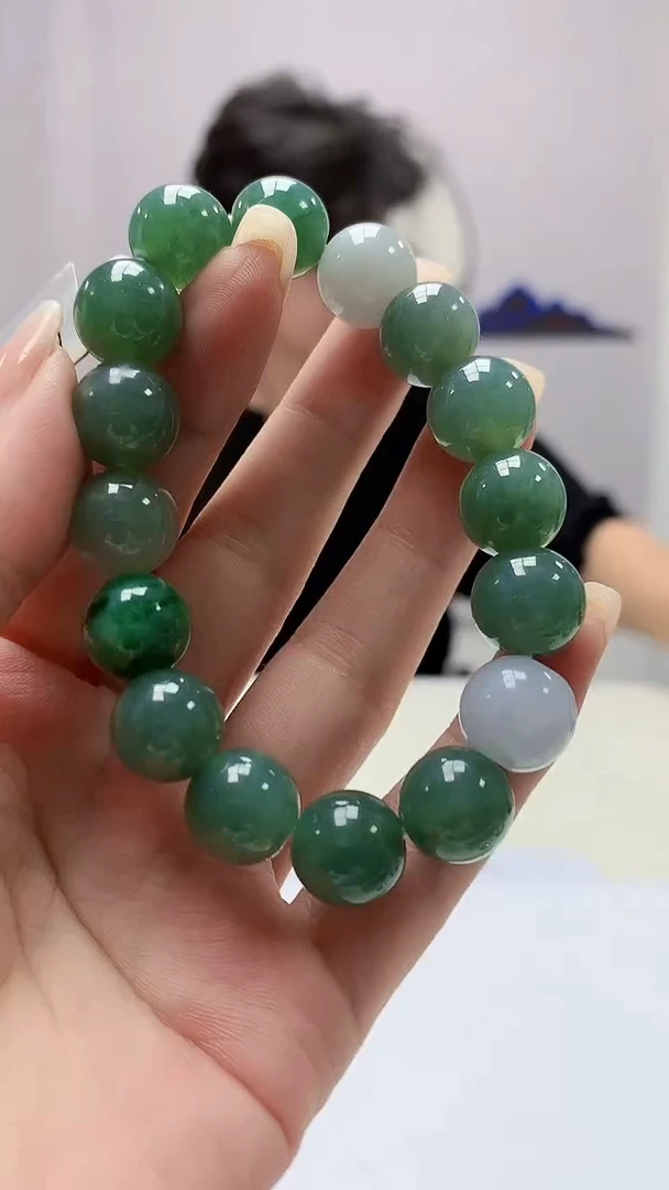 定制翡翠未镶嵌4688ms-毛货148手串