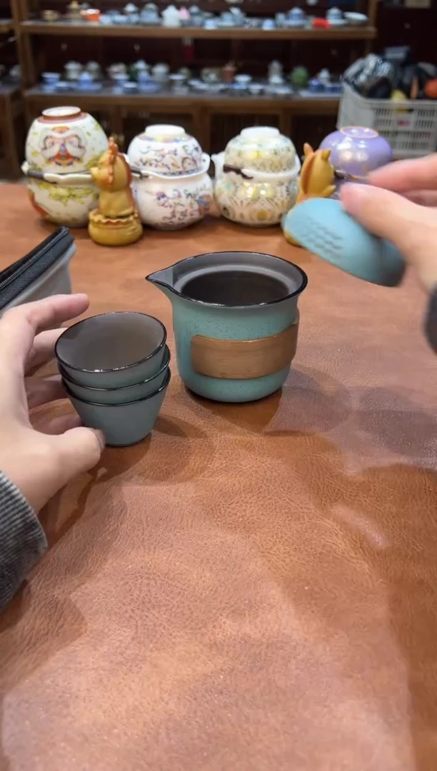 真的很便宜会开片的旅行茶具