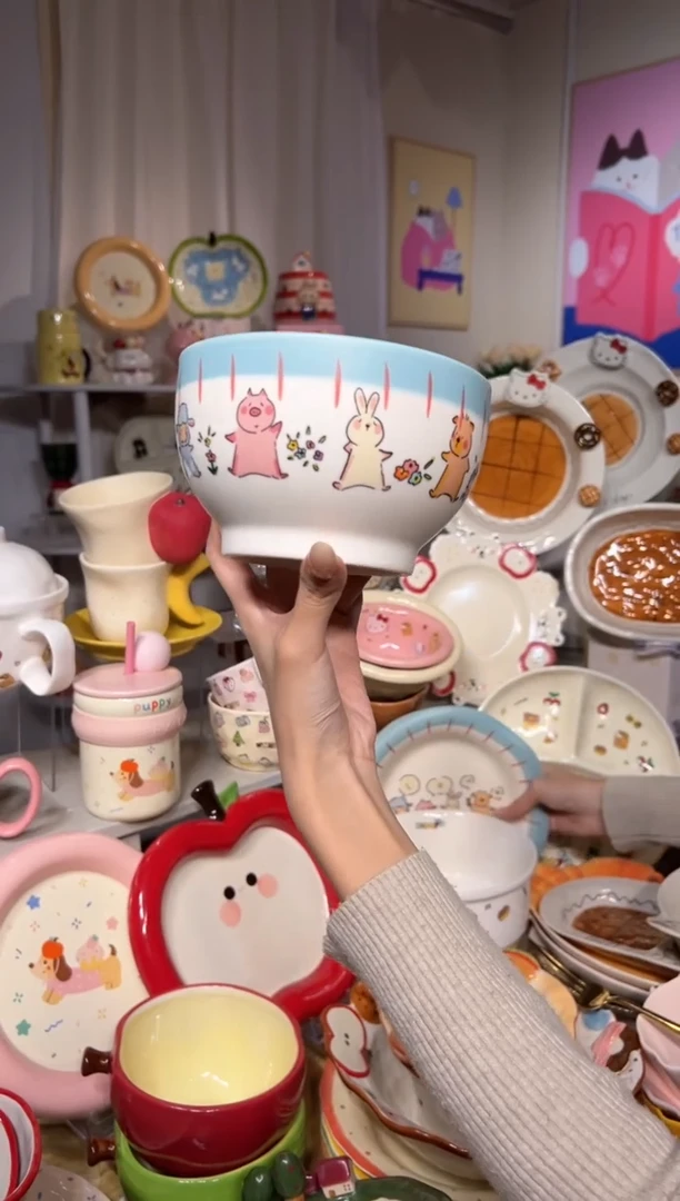 瓷可爱餐具发图片款