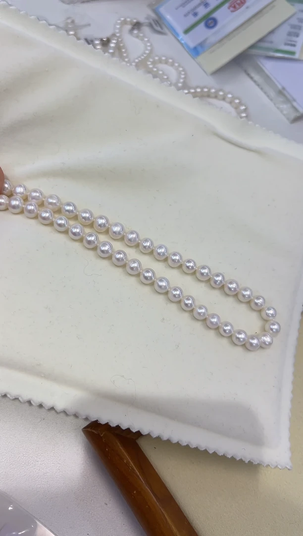 颈饰银S925镶嵌淡水珍珠7.5-8.5mm无核