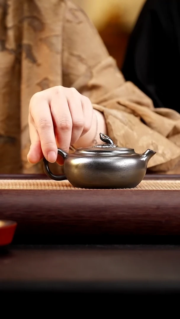 茶壶紫砂柴烧天青泥佛手壶