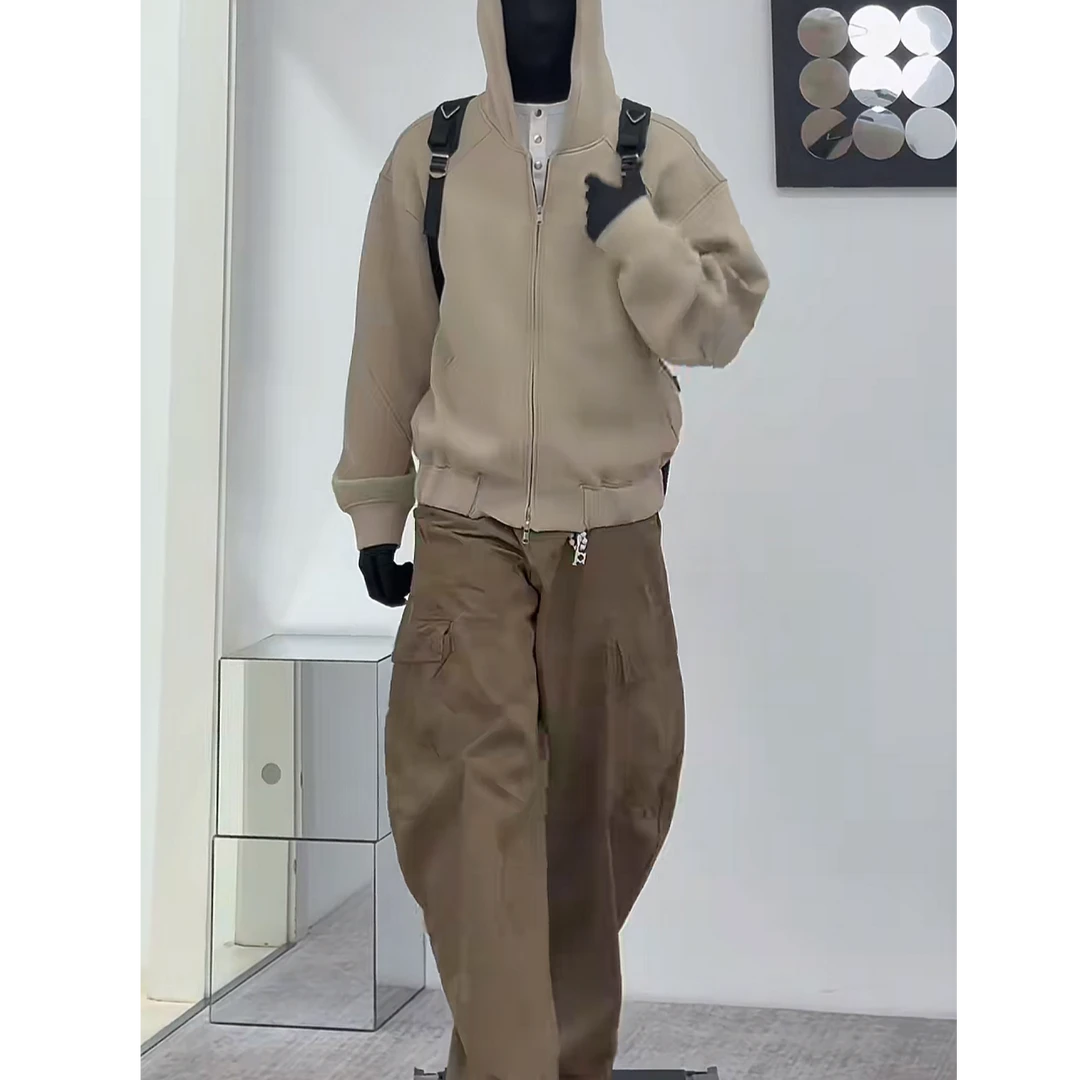 男生秋冬穿搭个性 cleanfit 小众高级感高知感外套牛仔裤套装78