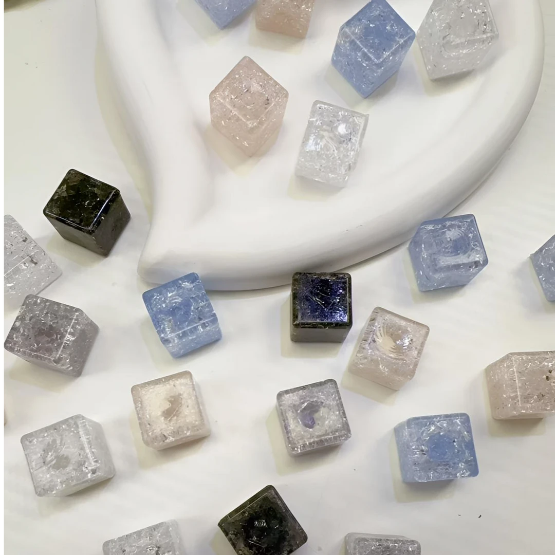 【黑白邻域】冰裂夜光细闪大冰块18mm手工DIY摆件