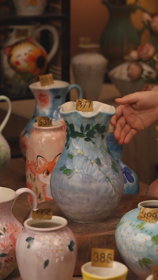 陶瓷377景德镇设计师手作花器摆件侘寂风