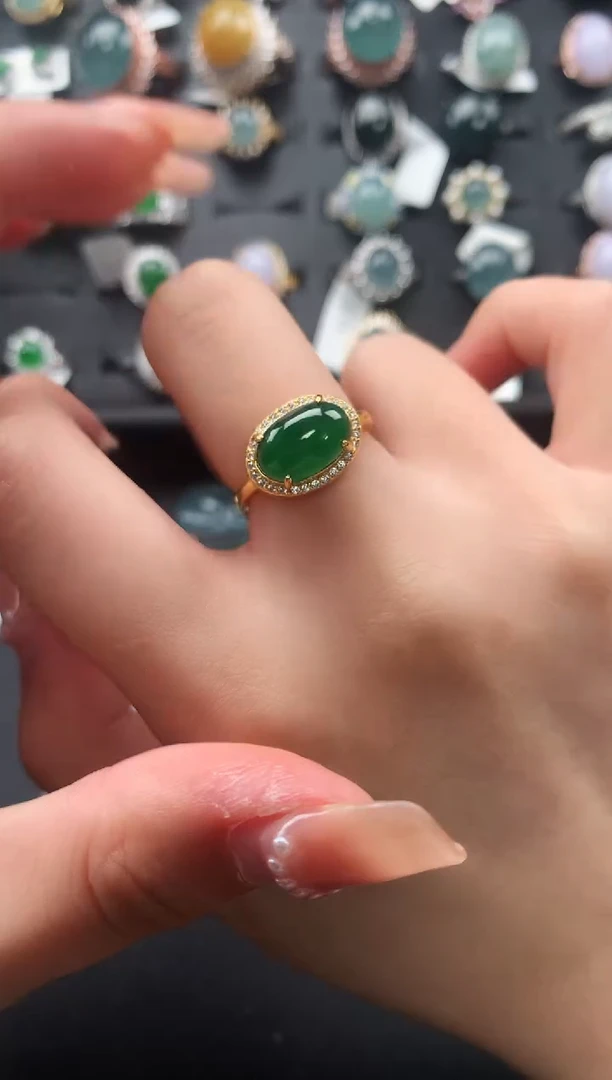 【闪购商品】翡翠戒指银S925镶嵌52141