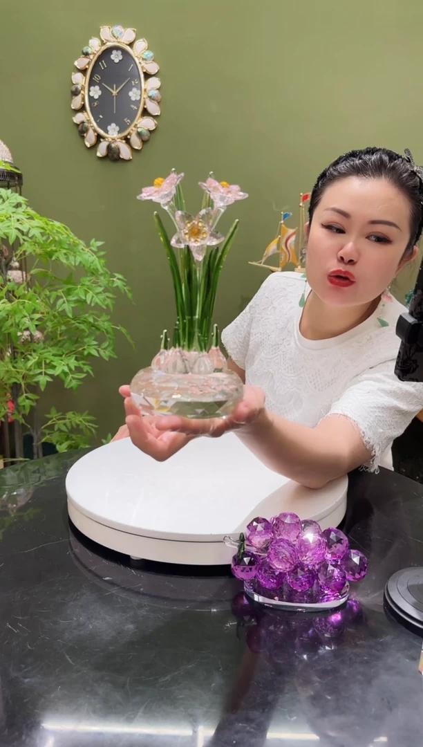 人造水晶粉色水仙花