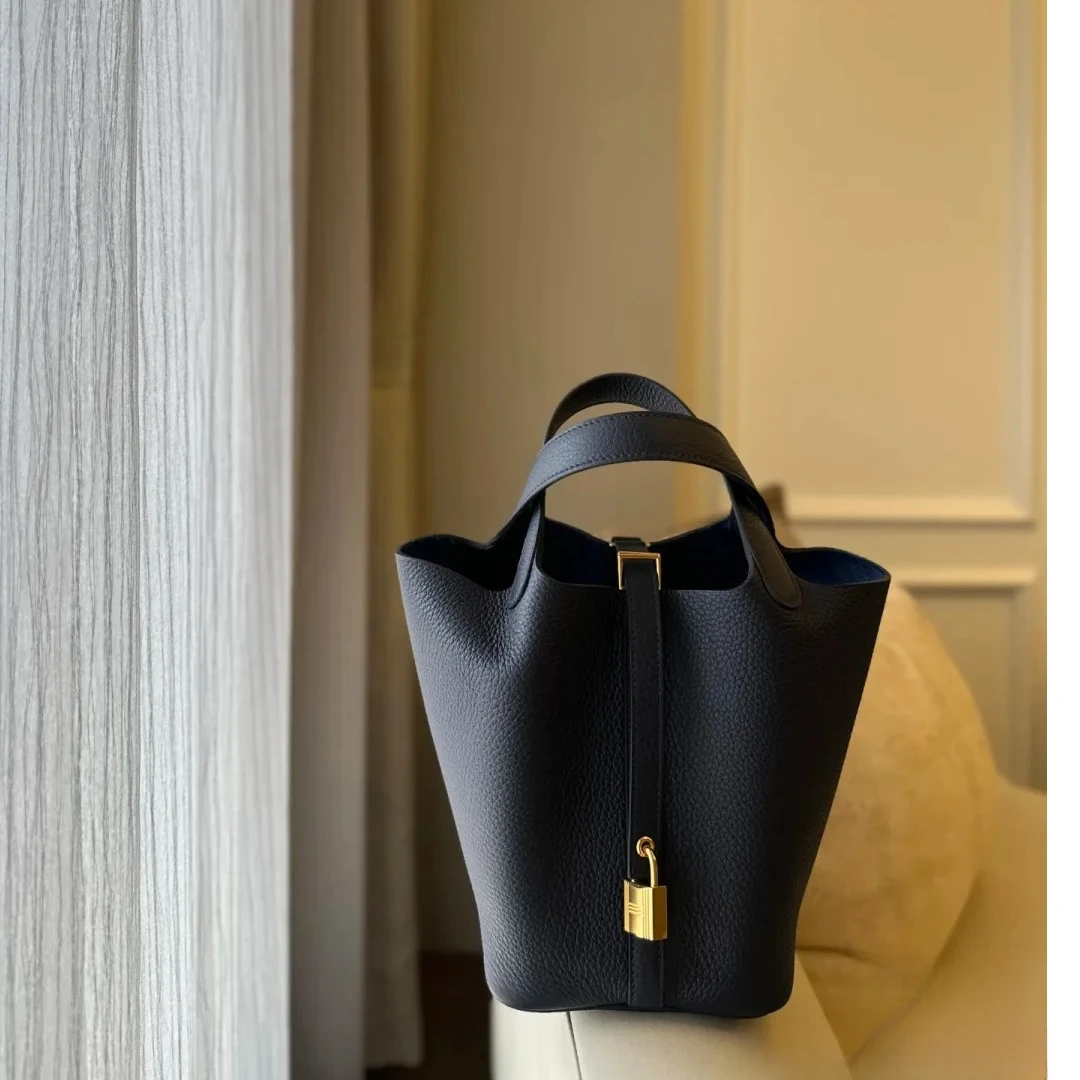95新 Hermes/爱马仕 小花Jerry活动 18 菜篮子午夜蓝 TC皮 U刻