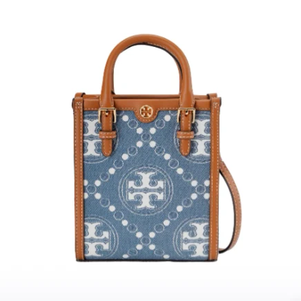 4.1直播TORY BURCH 时尚潮流丹宁蓝色手提包 159639-960