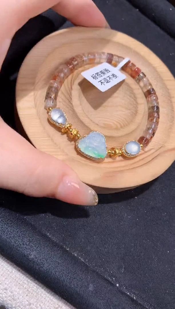 银S925镶嵌手串翡翠手串