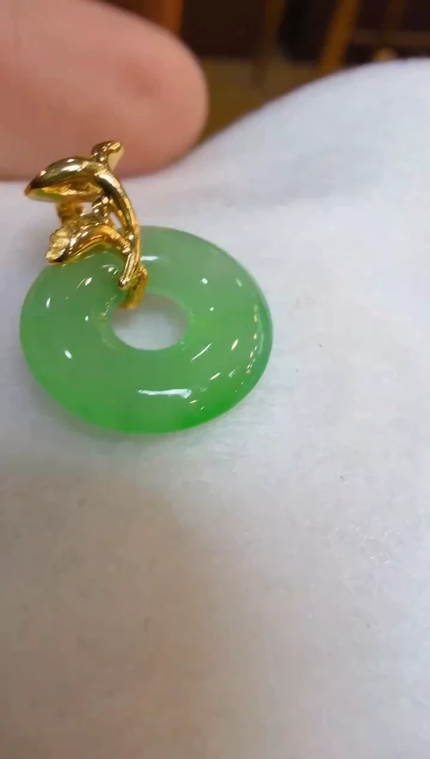 吊坠(不含链)18K金镶嵌翡翠多样性团购发一件