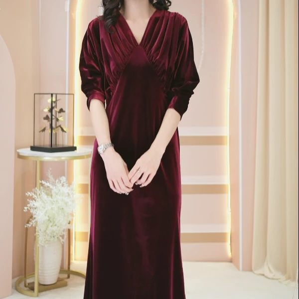 宝儿姐LEMONDISIN【慕雪】法式高端春秋优雅长款高档连衣裙时尚气质