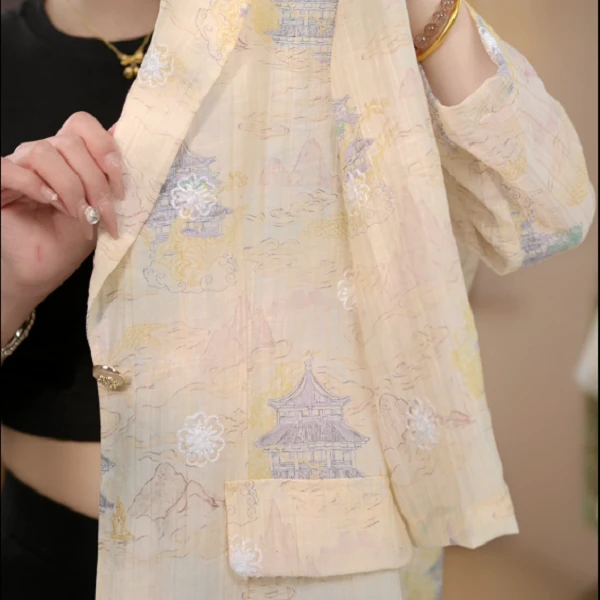 【MR】【亭台楼阁】夏季新款绣花简约大气新中式洋气防晒外套