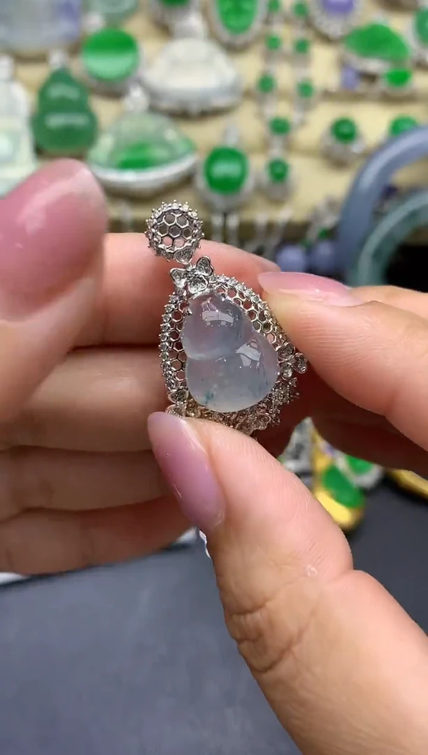 翡翠18K金镶嵌颈饰534-春日珠宝