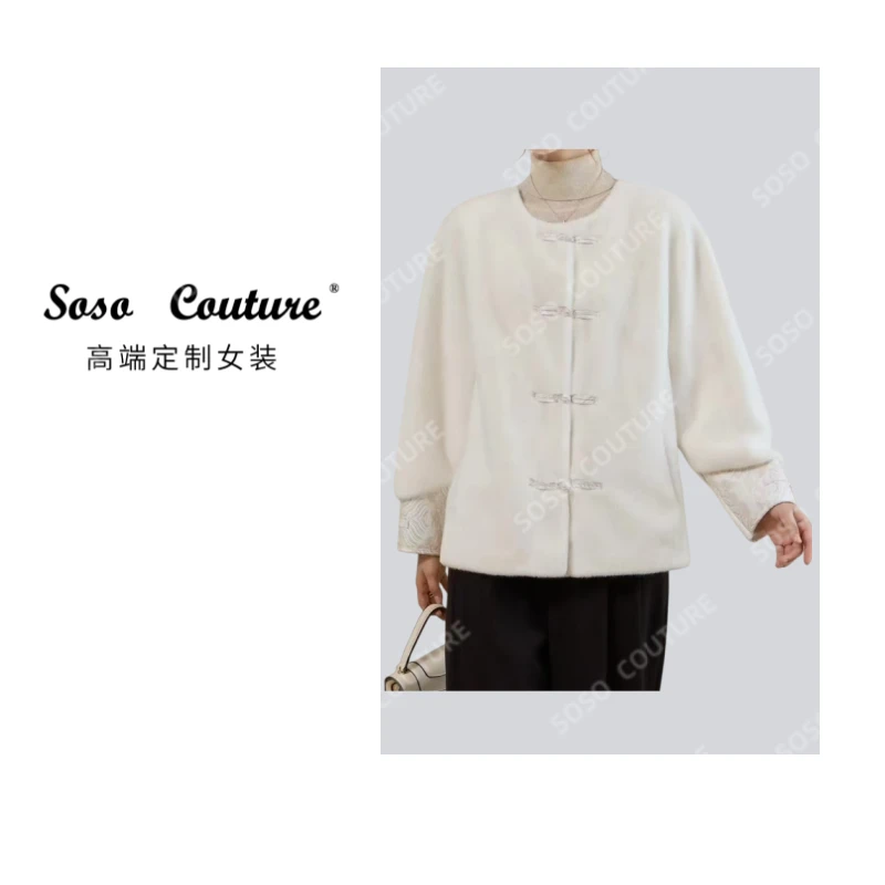 812（白雪简约外套）保暖短外套女士复古厚款重工常规休闲女