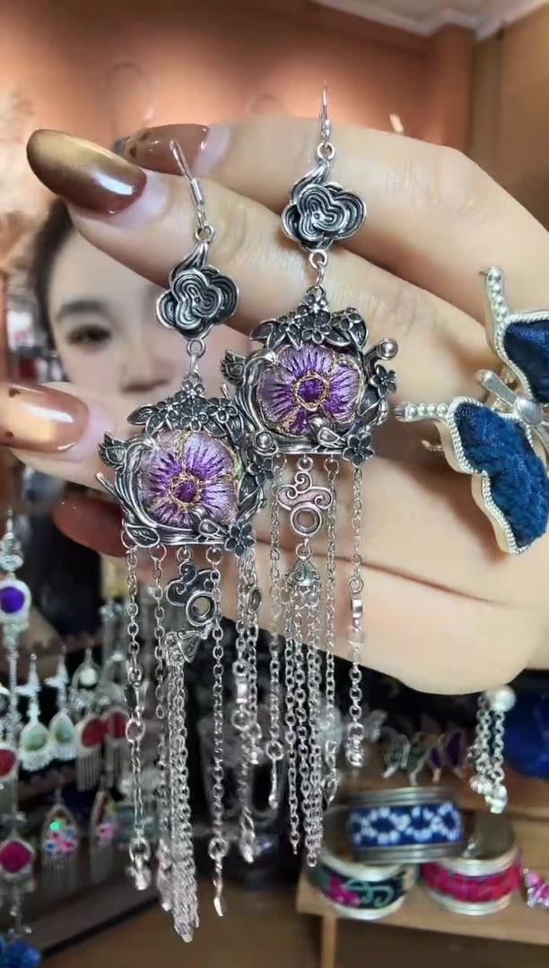 刺绣纯手工民族风耳环