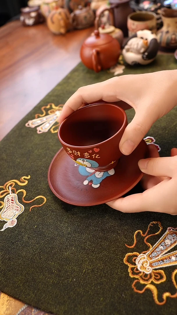 茶壶紫砂蓝胖子盘子