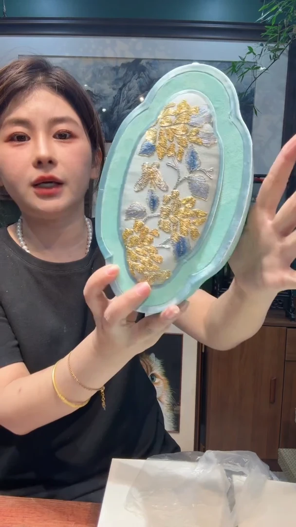 刺绣非遗苏绣手工刺绣双面绣真丝首饰盒海棠