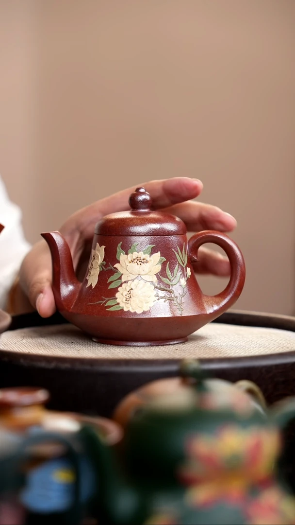 茶壶紫砂柴烧胭脂红思婷