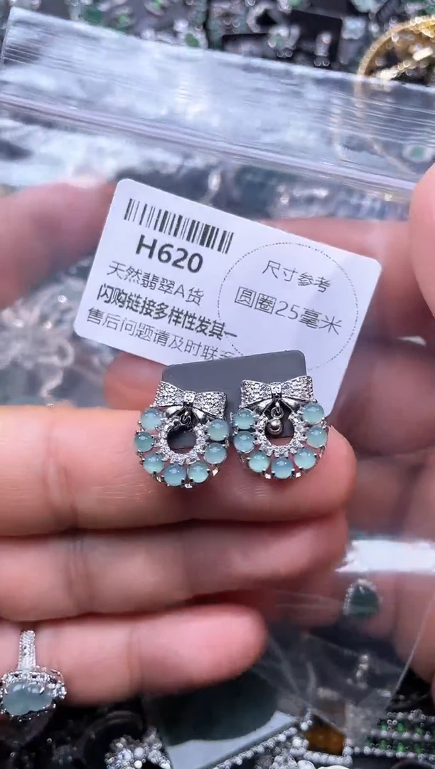 【闪购商品】翡翠颈饰未镶嵌H620耳钉