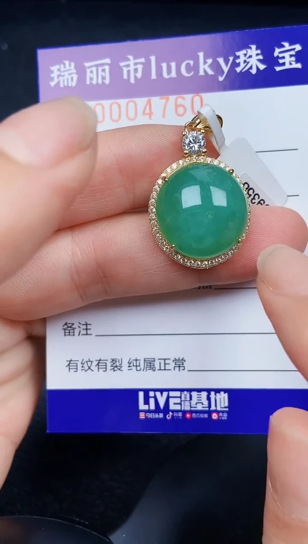 翡翠银S925镶嵌颈饰4760