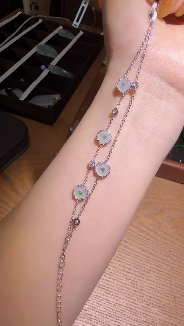 银S925镶嵌手链翡翠31手链