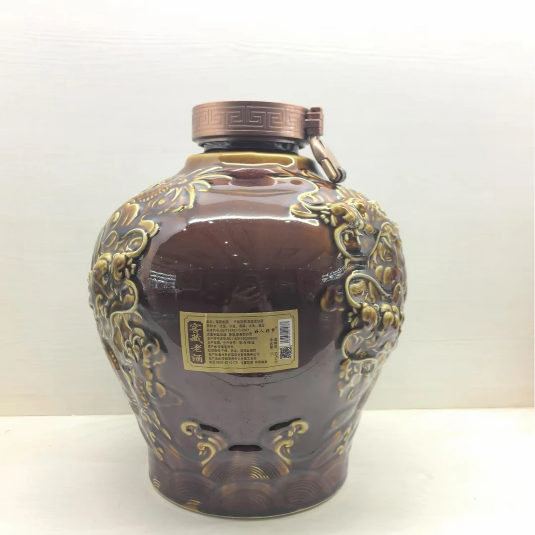 好人好梦好酒酒业 棕色龙纹坛 优级浓香型坛装酒53%Vol5L*1