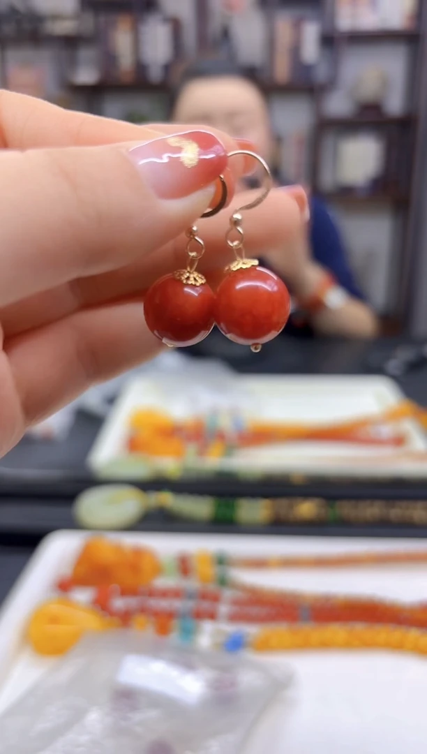 【闪购商品】翡翠耳饰14K金镶嵌耳勾E172